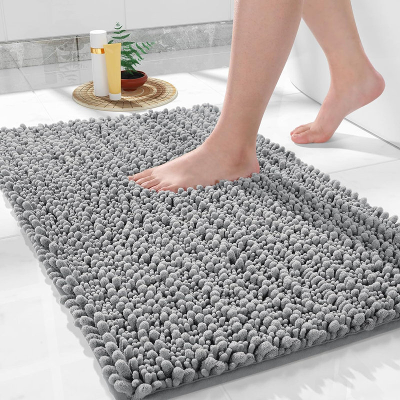 Soft & Cozy Rectangle Bath Rug, Grey