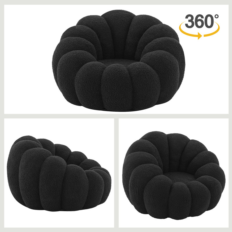 Cerone Upholstered Swivel Chair, Black