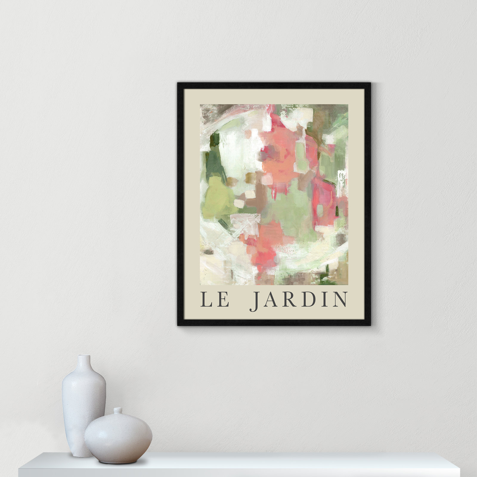 Riya "Le Jardin" Print by Carol Robinson, Black Single Picture Frame, No, 29.5" H x 23.5" W x 0.75" D