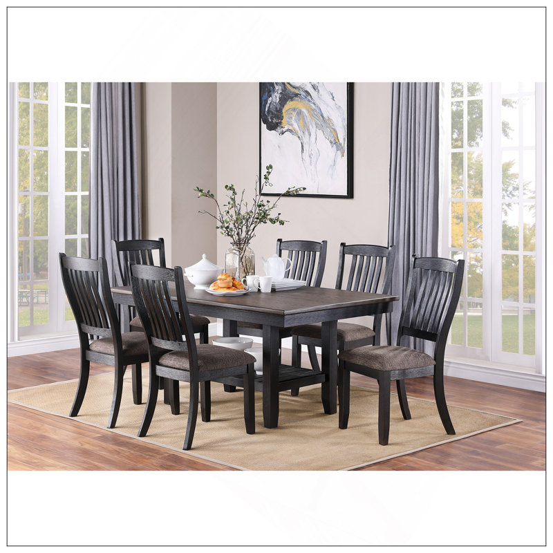 Ensemble de 2 chaises d'appoint en bois foncé avec dossier au design unique et siège rembourré en tissu Dark Coffee Classic