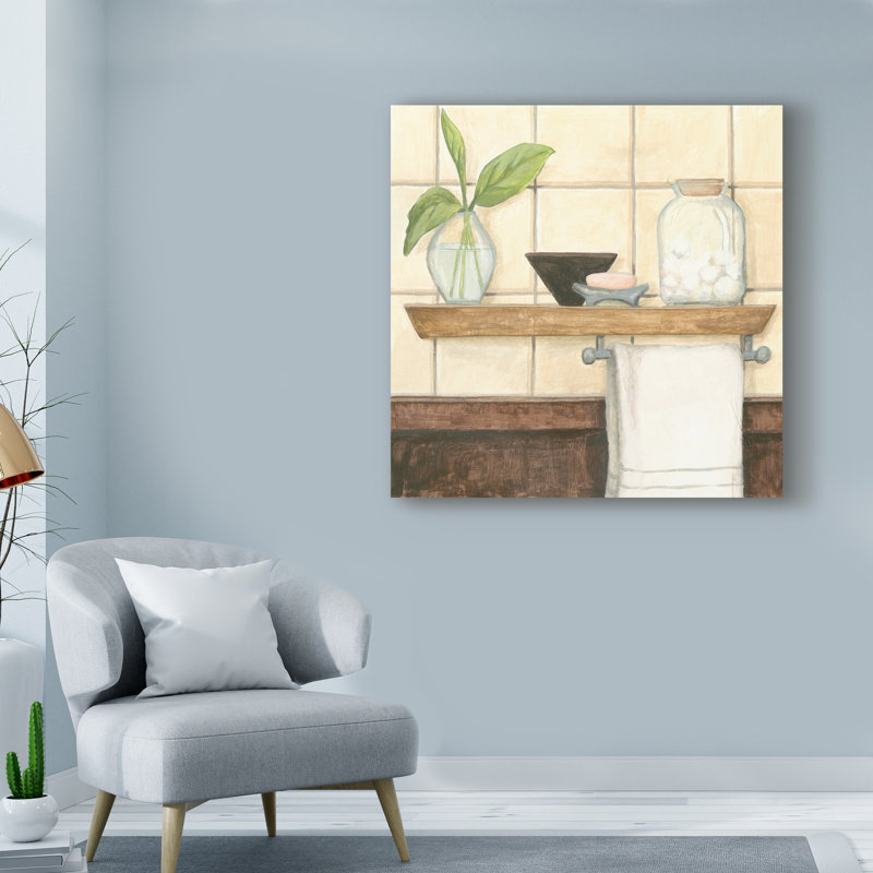 «Contemporary Bath IV» par Megan Meagher, reproduction sur toile, H 14 po x l 14 po x P 2 po