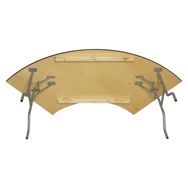 Table pliante demi-cercle WFT 60 po (arche extérieure 92 po, bout à bout 84 po), Rebord en métal