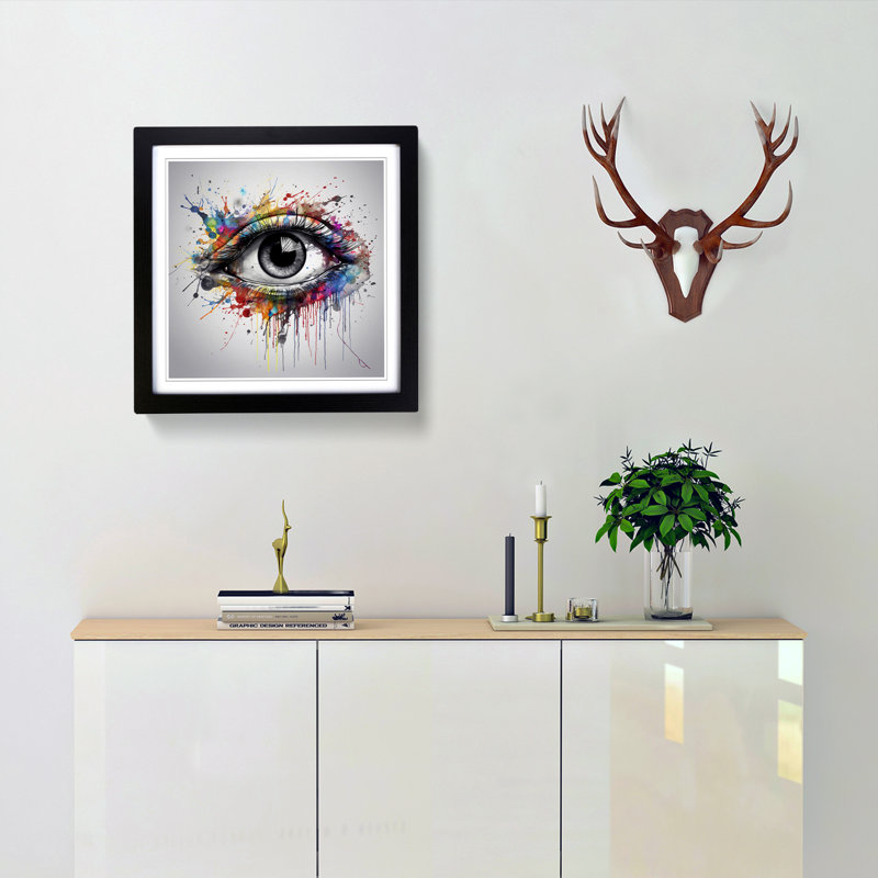 Single Picture Frame Print on Wood, Black