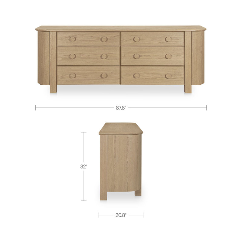 Loren 6 Drawer Dresser Dark Brown, Brown