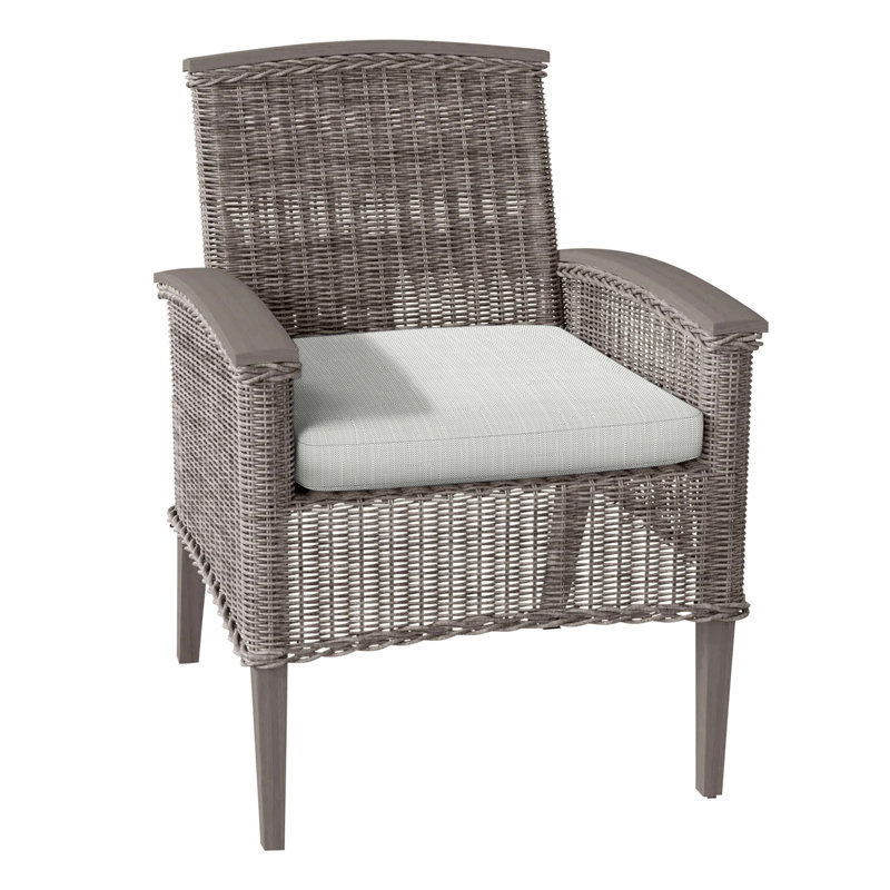 Astoria Patio Dining Armchair with Cushions, No Welt, Oyster, Verona Silver