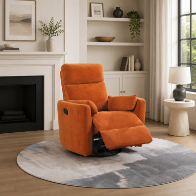Fauteuil inclinable pivotant de luxe, confortable et luxueux, avec revêtement en microfibre, mouvement de glissement et de pivotement pour une relaxation ultime.