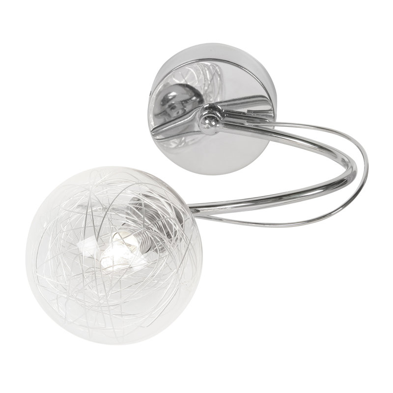 Tabia Clear Glass Semi Flush Mount, Chrome
