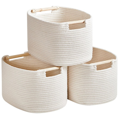 3 Pack Storage Basket For Cabinet And Toy Organization  Baskets For Storage - Baby Toy Bin - Toy Storage Organizer - Ideal For Empty Gift Baskets To Fill