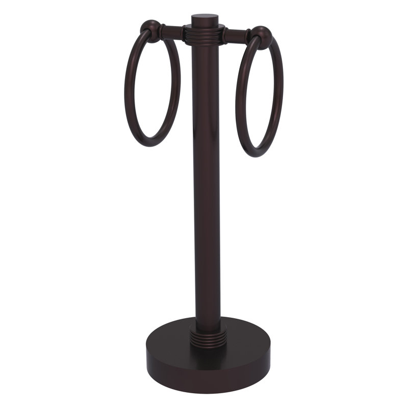 Porte-serviettes invité 2 anneaux, Bronze antique