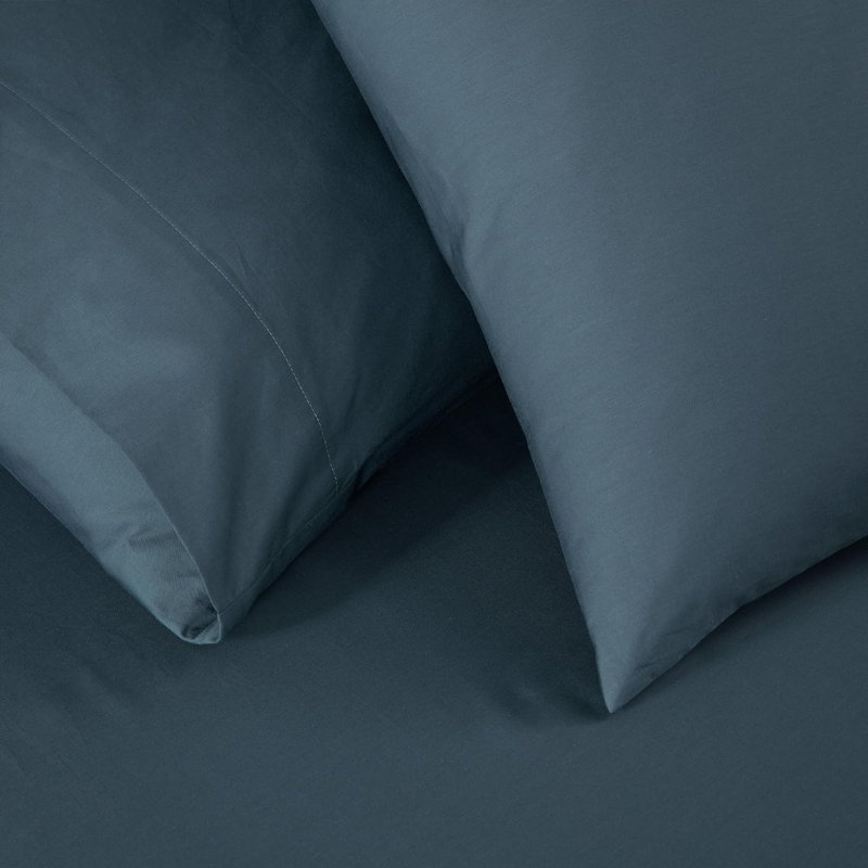 100% Cotton Twill Sheet Set, King Sheet Set with 2 Pillowcases, China Blue