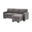 Canapé-lit modulaire réversible en tissu gris foncé 86,5 po avec 2 tiroirs et 2 ports USB Estelle