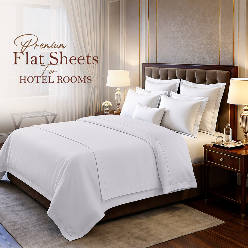 Luxury Soft Microfiber 140 Thread Count Flat Sheet Easy Care Breathable Bedding Sheet, Kingsize (5'), WHITE