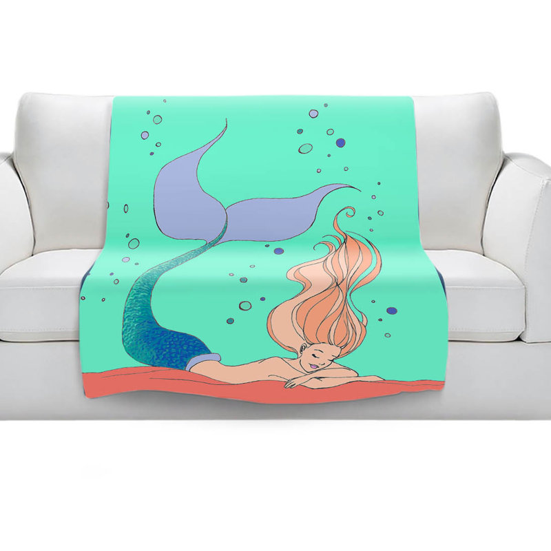 Couverture sherpa doux à menthe sirène nap, l 51 po x L 60 po
