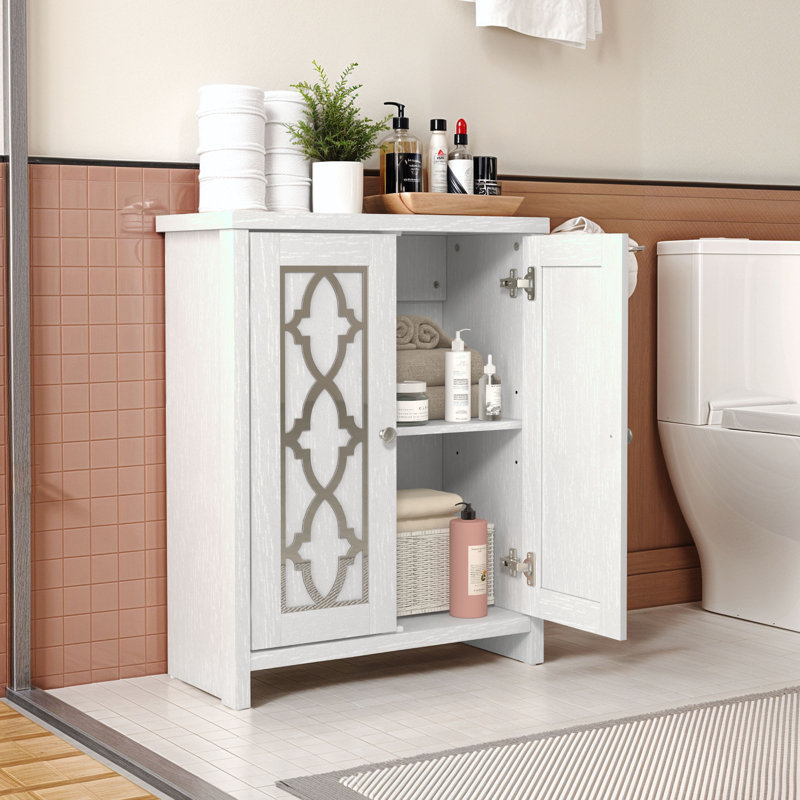 Armoire de salle de bain Chessani, Perle chêne blanc