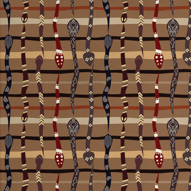 Tissu tribal, H 36 po x l 58 po x P 1 po