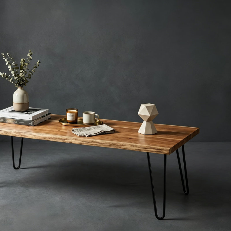 Table basse en bois d'acacia Live Edge