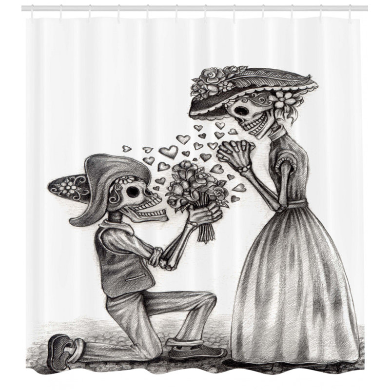  Rideau de douche simple Day Of The Dead, H 75 po x l 69 po
