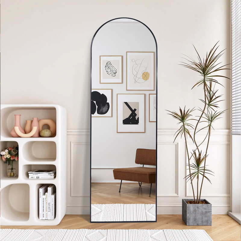 Oribelle Metal Arch Wall Mirror, Black, 65" x 25"