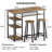 Dining Table Set for 2, Counter Height Kitchen Table and Chairs with Storage Shelves & Wine Rack, Bar Table Set with 2 Bar Stools, 3 Piece Dining Room Table Set for Small Space-290733202