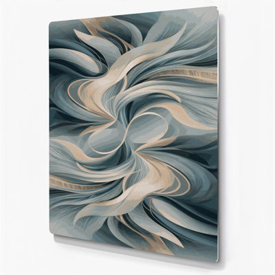 Abstract Landscape 37 Grey Metal Wall Art