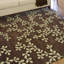 Tapis décoratif grain de café en laine Touffeté à la main à motif floral Bower-1858451631