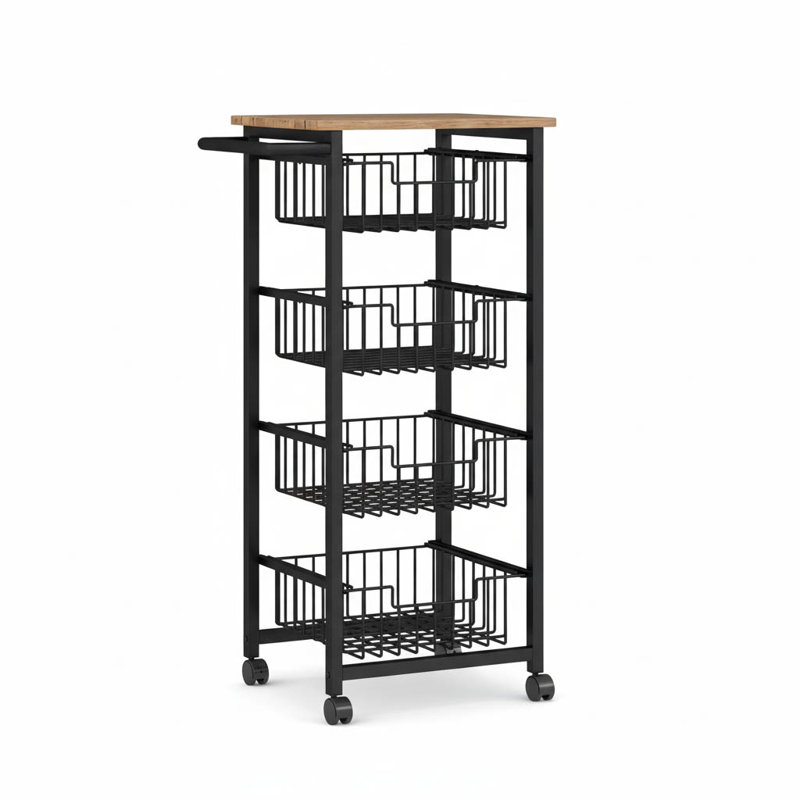 Utility Cart, Oak/Black