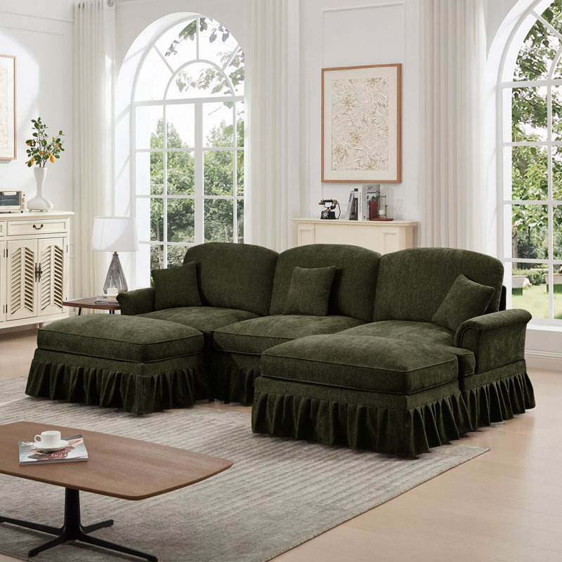 Canapé modulaire Comfy U_Shape, 3, Vert, H 36,6 po x l 107,1 po x P 55,1 po