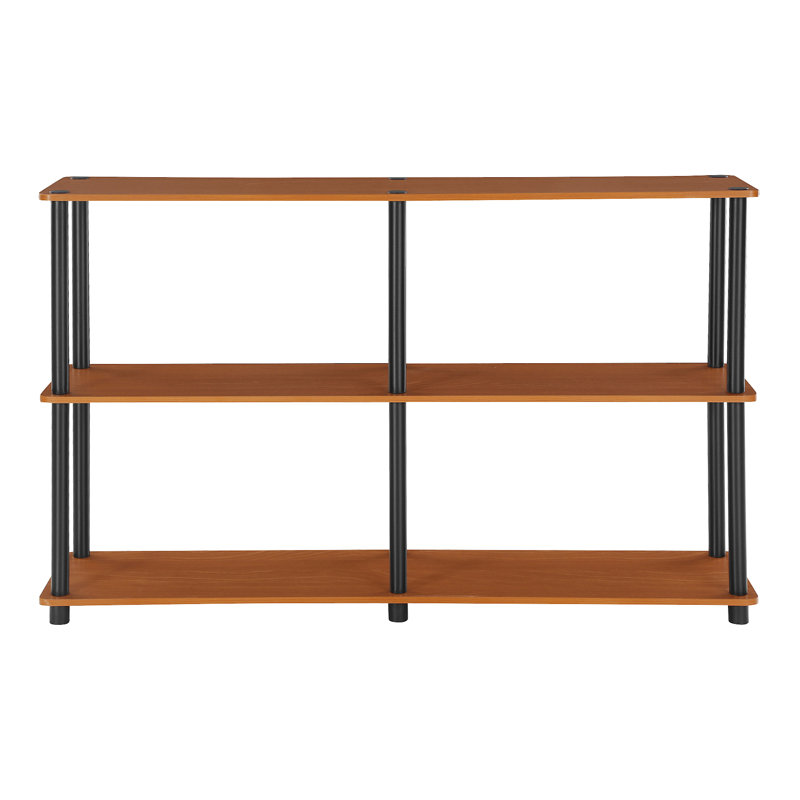 Glenda 119.9cm W Plastic Shelving Unit, Light Cherry/Black