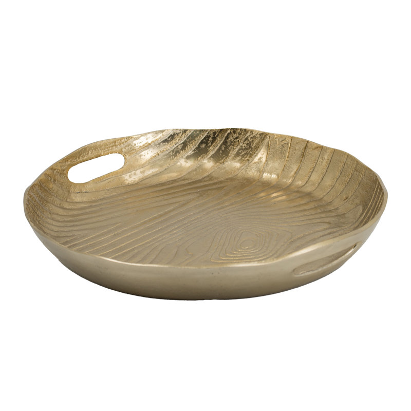 Ashlund Aluminum Tray, 14.8" H x 14.8" W x 2" D, Gold