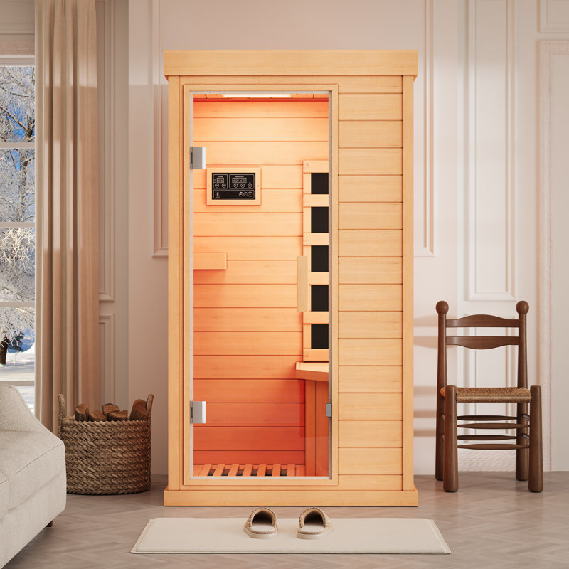 Mini sauna infrarouge Erommy, sauna domestique avec Bluetooth, contrôle numérique et chauffage rapide