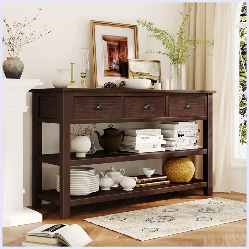 Console rétro avec deux tablettes ouvertes, Espresso