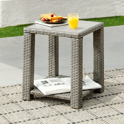Table d'appoint de patio en osier