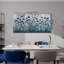 The Mode Art, art floral sur toile bleue, texture de bois, impression de fleurs rustiques pour ferme salon chambre à coucher, décoration intérieure 24 x 48 pouces