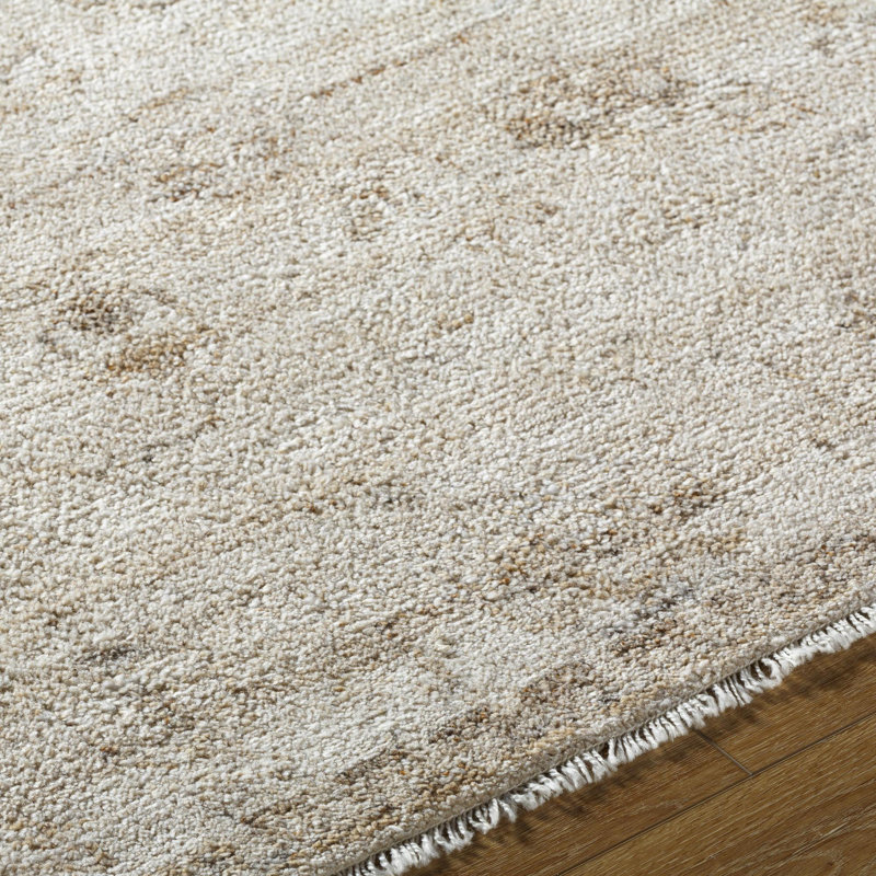 Cannes Hand Knotted Vintage Look Area Rug in Ivory, Runner 2'6" x 8'