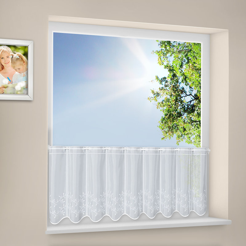 Astorga Scalloped Cafe Curtain, 90 cm H x 150 cm W