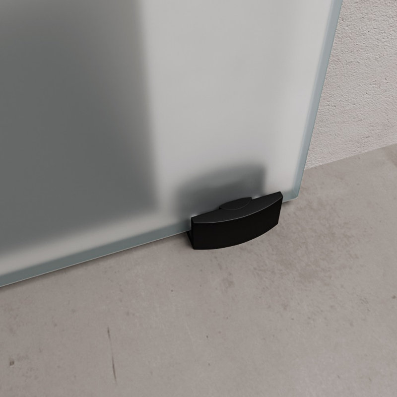 Durovin 775mm internal Sliding Glass Door - Fully Frosted - Black Round Handle with Rail, 1025mm x 2050mm