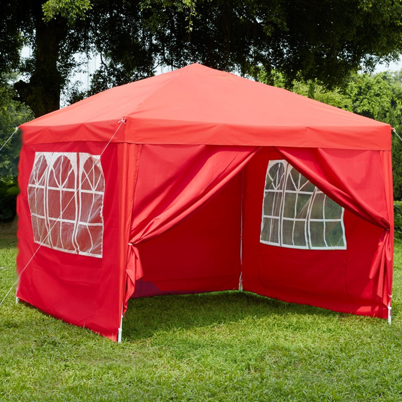 Deitz 3 x 3m Metal Pop-Up Party Tent, Red