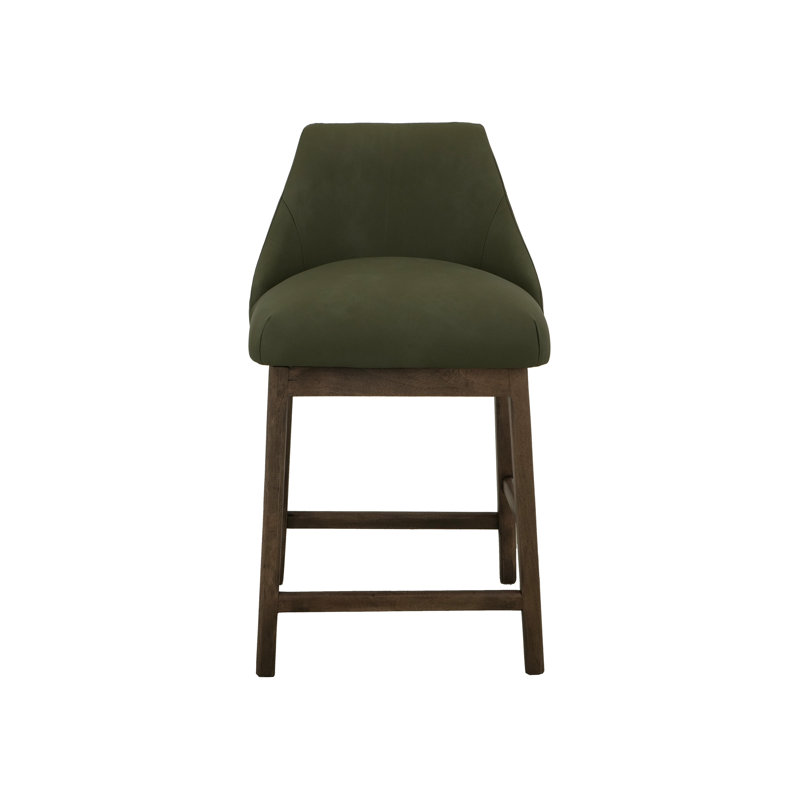 Structure en bois et siège rembourré beige, tabouret de bar, Vert, Tabouret de bar (siège d'une hauteur de 30 po)