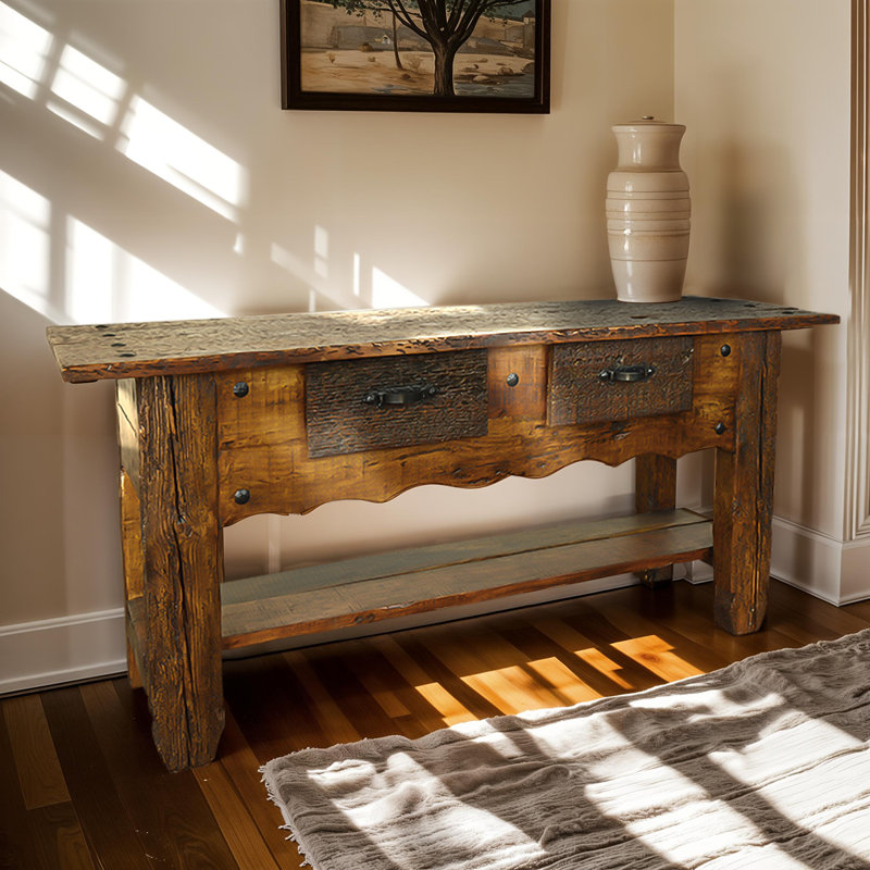 Dartanyan 79'' Solid Wood Top Console Table