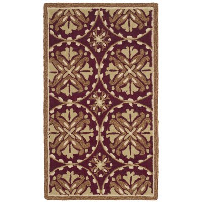 Tapis d'intérieur / extérieur à motif floral rouge / orange Carvalho