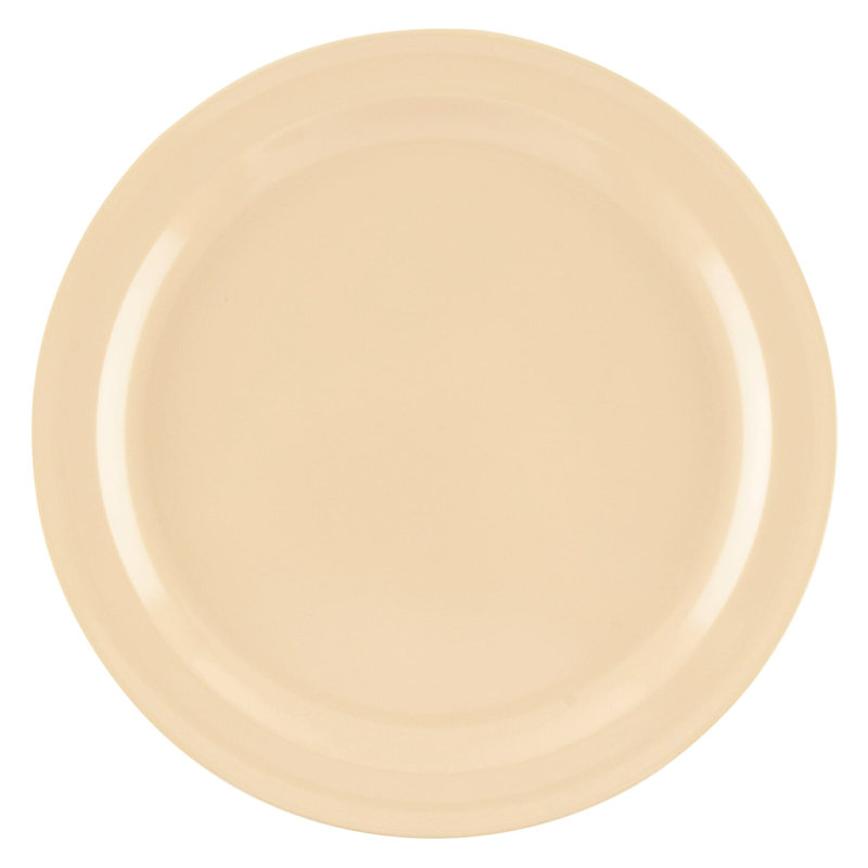 Grandes assiettes rondes en mélamine GET, 9 po, (ensemble de 12), Beige
