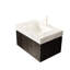 Meuble-lavabo flottant en contreplaqué flottant 30 po, comptoir en pierre frittée blanche, lavabo en céramique, tiroir et porte, rangement spacieux, meuble-lavabo pré-assemblé avec armoire de rangement, grand registre à fermeture en douceur-130087808