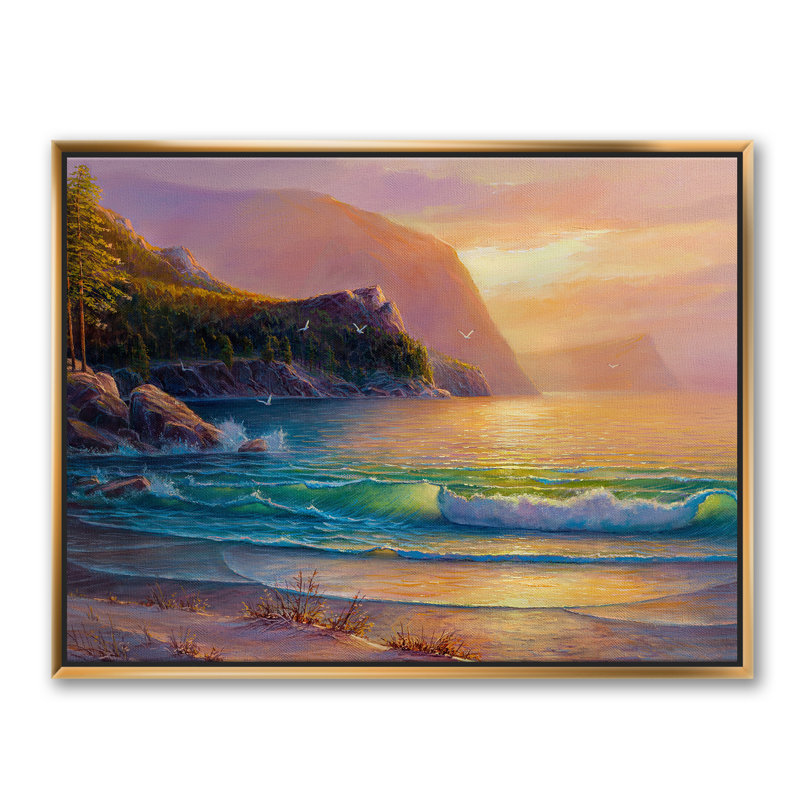 «Idyllic Bay With Summer Beach By The Trees II», reproduction sur toile flottante, H 36 po x l 46 po x 1,5 po