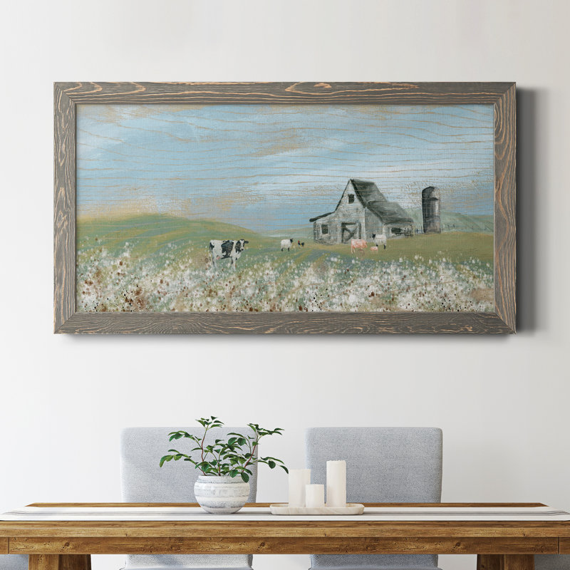 Cotton Fields - Peinture sur toile encadrée, Gris