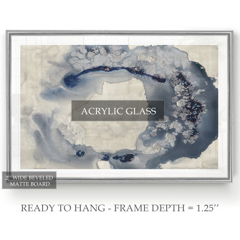 «Celestial Paynes I», reproduction d'art sur toile, H 18,5 po x l 24,5 po x P 1,5 po, Encadrement argenté