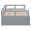 Lit de jour extensible avec couchette, lit de jour en bois avec couchette, gris