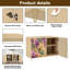Sideboard Buffet Cabinet with Storage Floral Wisteria Rose Birds Soft Yellow with 2 Doors for Living Room and Kitchen