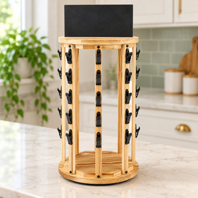 Solid Wood Rotating Snack Rack with Chalkboard