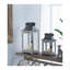 Bougie blanche en bois et verre avec bougie ouragan, ensemble de 2