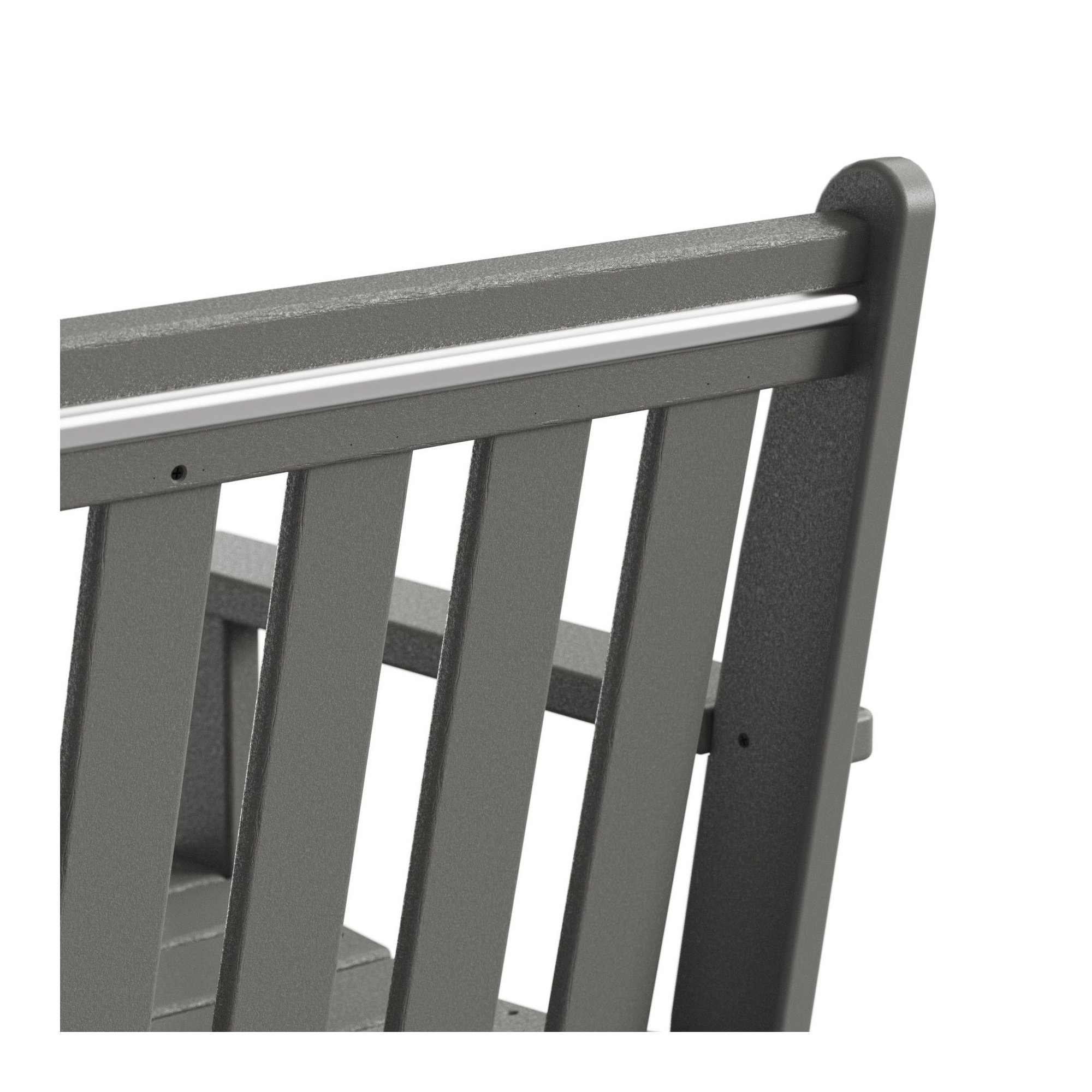 POLYWOOD Vineyard Patio Bench, Slate Gray, 35.25" H x 48" W x 24" D
